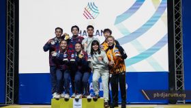 Podium juara ganda campuran SEA Games 2025