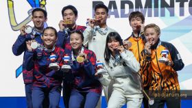 Podium juara ganda campuran SEA Games 2025