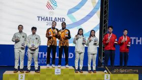 Podium juara ganda putri SEA Games 2025