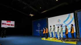 Podium juara ganda putra SEA Games 2025
