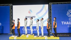 Podium juara ganda putra SEA Games 2025