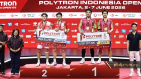 Podium juara ganda putra