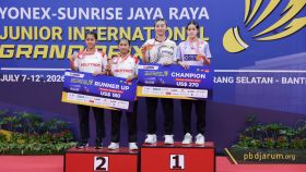 Podium juara ganda putri U15