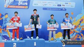 Podium juara tunggal pemula putra