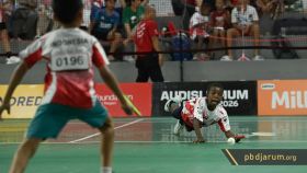 Aksi peserta Audisi Umum PB Djarum 2026