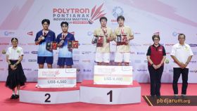 Podium juara ganda putra