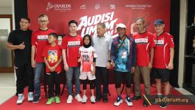 Yoppy Rosimin, Kevin Sanajaya, Sigt Budiarto, Fung Permadi dan Hendrawan dan Peserta Audisi Umum PB Djarum 2026